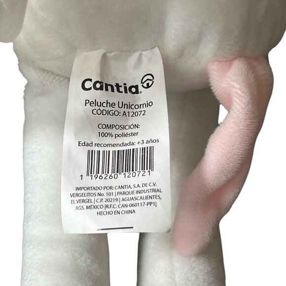 CANTIA Plush Unicorn Doll Pink Tulle Dress Gold Stars Gold Horn 13" - Picture 6 of 7